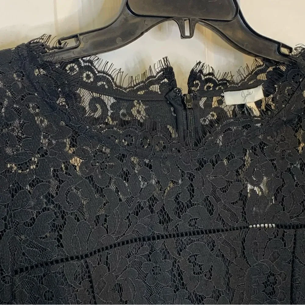Joie Riya Black Lace Cocktail Dress Size 2